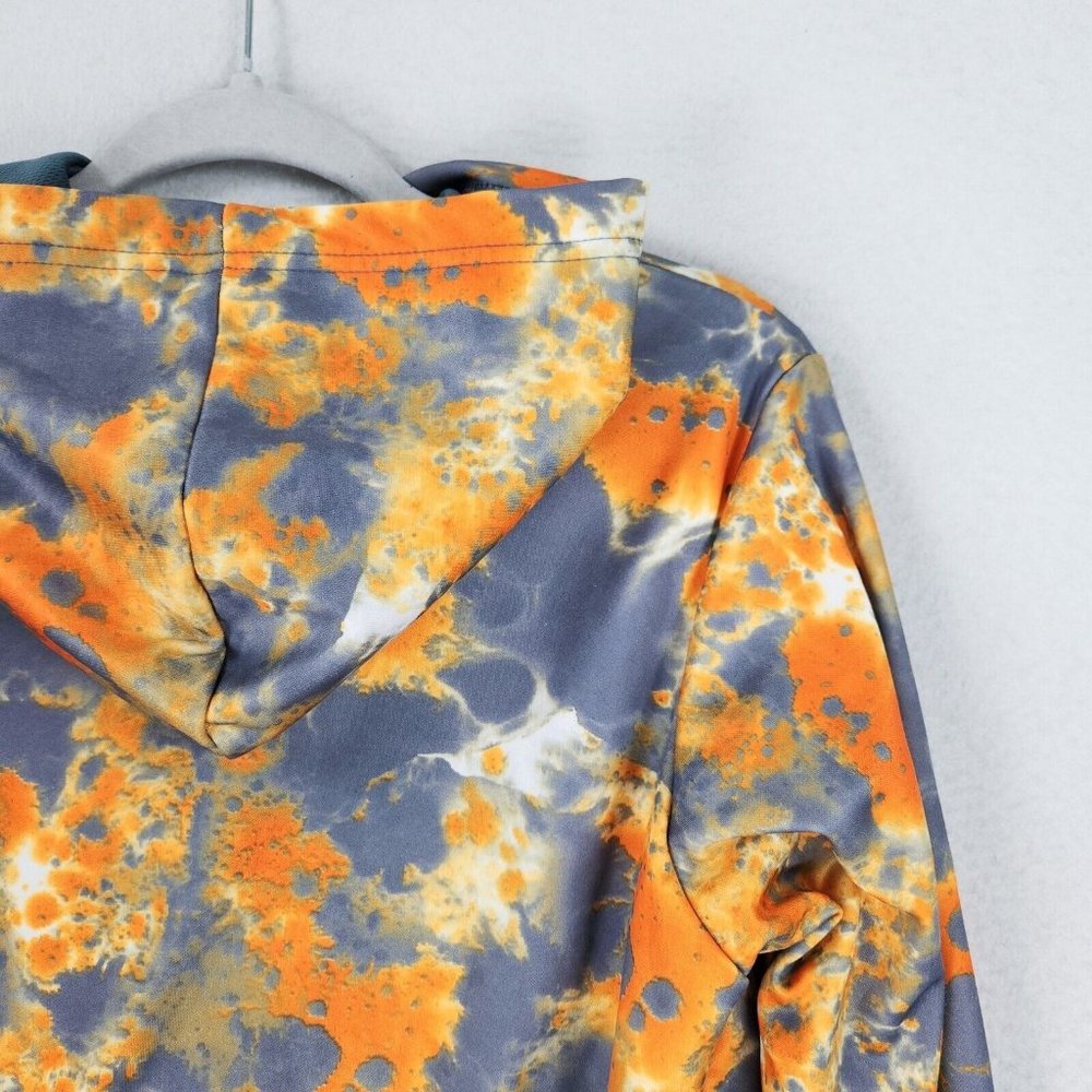 Nike Jacket Boys Large Orange Gray Hoodie Splatter 12/13 Years Youth Full Zip - Picture 14 of 14